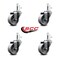 Service Caster Semi Steel Swivel Grip Ring Caster Set of 4 w/3'' Wheels & 7/16'' Stem-4 Swivel, 4PK SCC-GR20S314-SSS-716138-4 - alternate 3